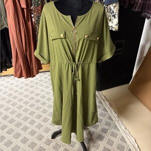 BloomChic Olive Green Dress